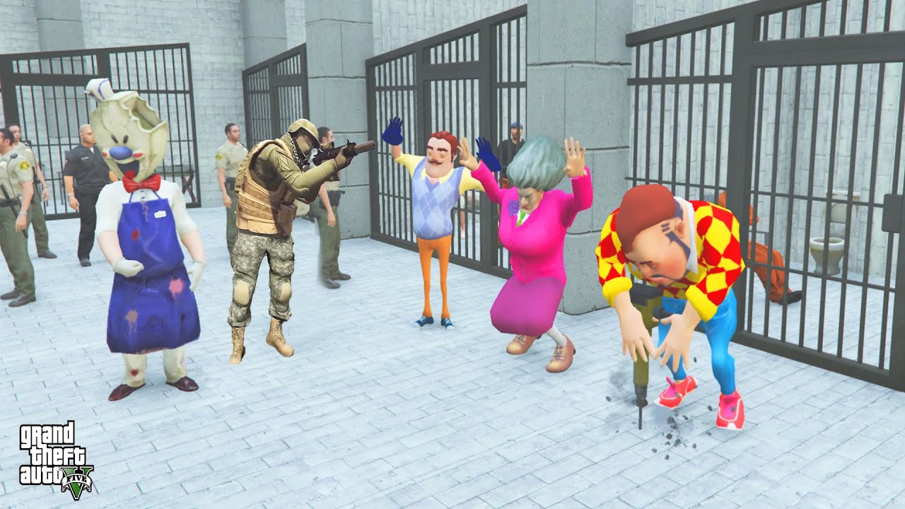 İMKANSIZ HAPİSNANEDEN KAÇMAYA ÇALIŞTIK 😱 GTA 5  Scary Teacher Dark Riddle Prison