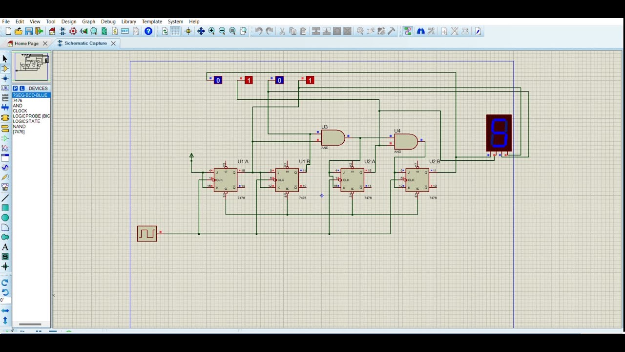 compteur synchrone modulo 16 , synchronous counter modulo 16