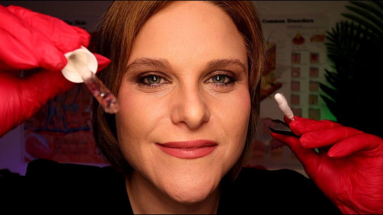 ASMR Dermatologist Face Exam & Facial Treatment