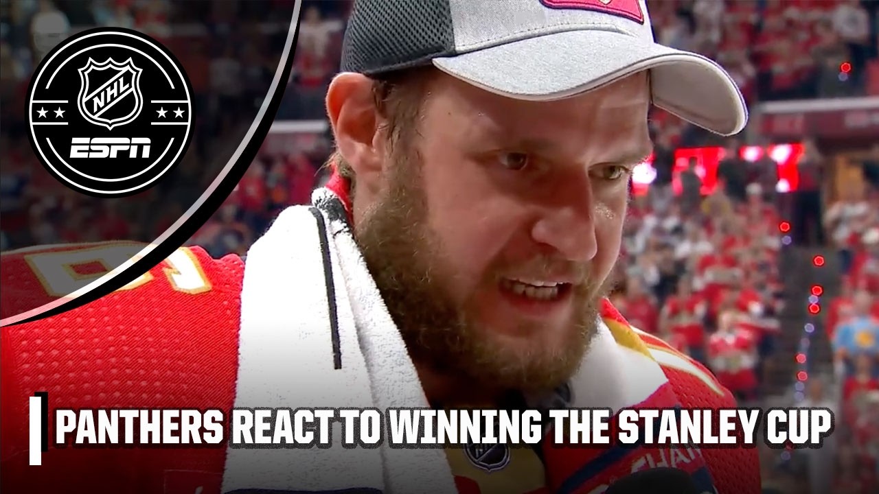 Florida Panthers players, HC & GM react to securing the STANLEY CUP 🗣️ | NHL on ESPN