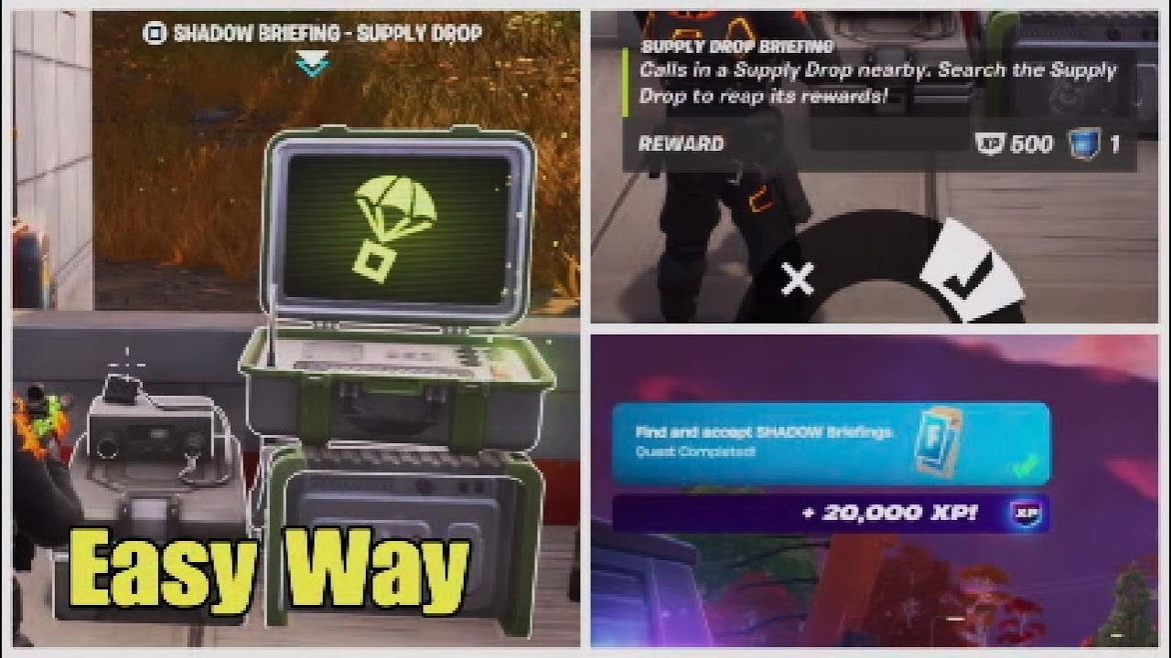 Легко находите и принимайте брифинги SHADOW &mdash; еженедельное задание Fortnite