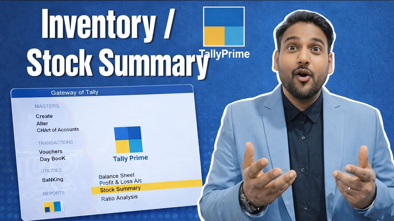 Tally Prime- Stock Summary Report /Accounts with Inventory Report #tally_prime 