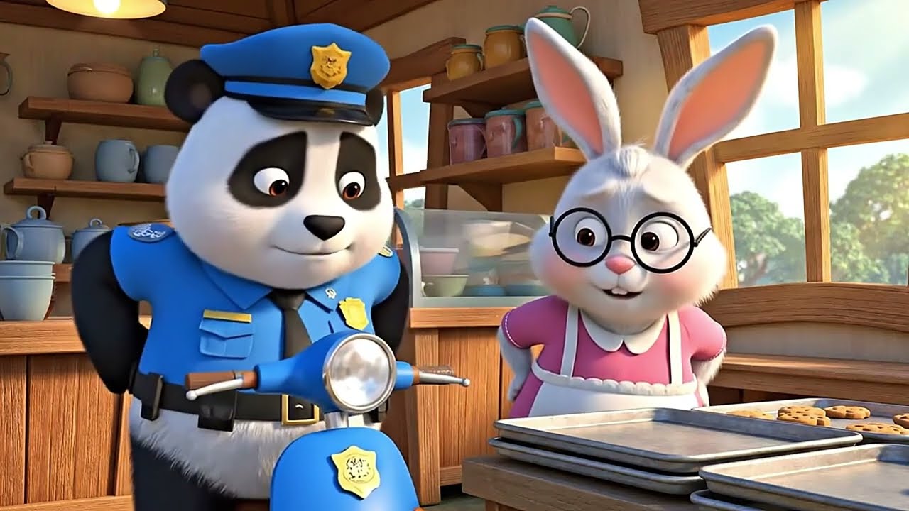 Police Panda & The Cookie Thief Fox 🍪 | Funny 3D Animal Story for Kids | Learn Kindness & Honesty
