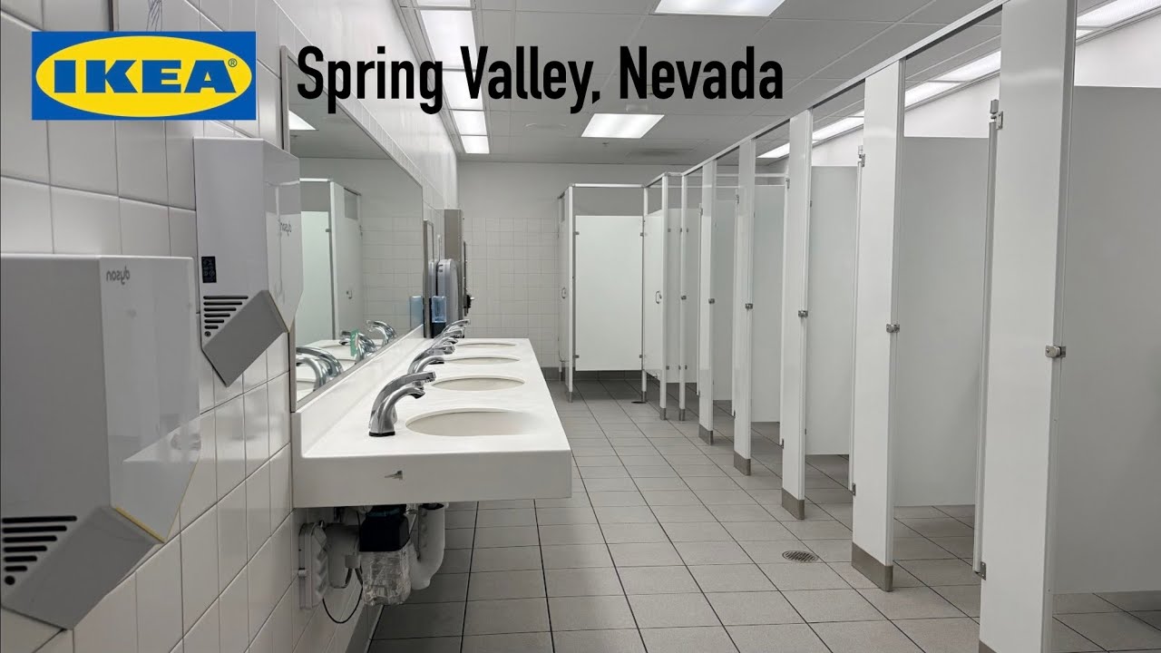 Family Men’s Women’s Restroom | AS Afwall Toilet Flush, Dyson Airblade V | IKEA, Spring Valley, NV  