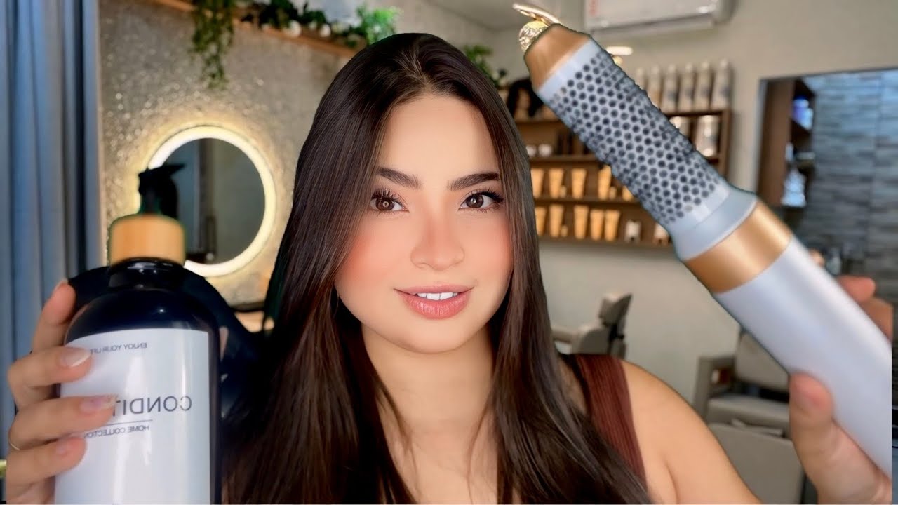 ASMR: LAVANDO E HIDRATANDO SEU CABELO + CORTE! 💤🧴