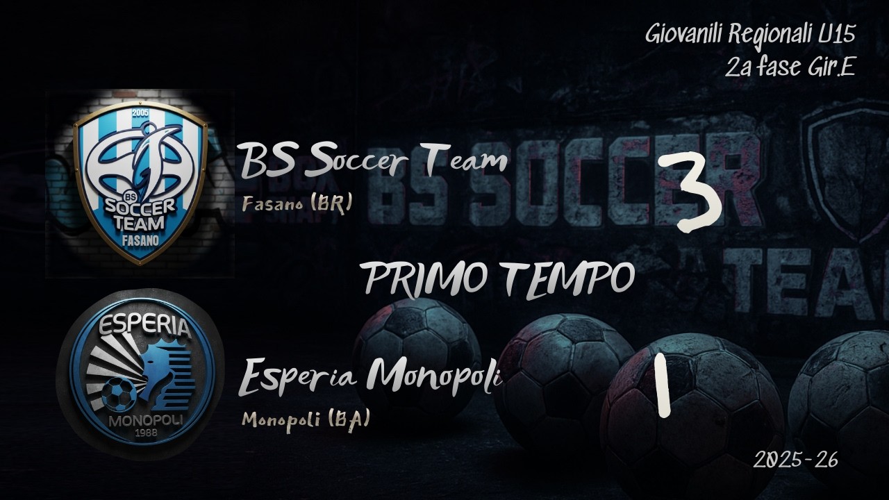 BS Soccer Team FASANO - Esperia Monopoli - Giovanili Regionali PUGLIA U15 - 2a fase Gir.E