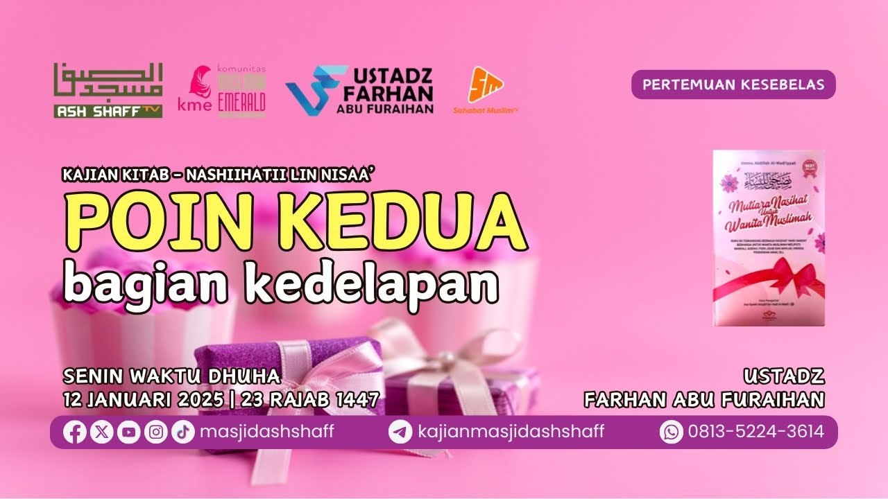 Nashiihatii Lin Nisaa' - Pertemuan Kesebelas | Ustadz Farhan Abu Furaihan