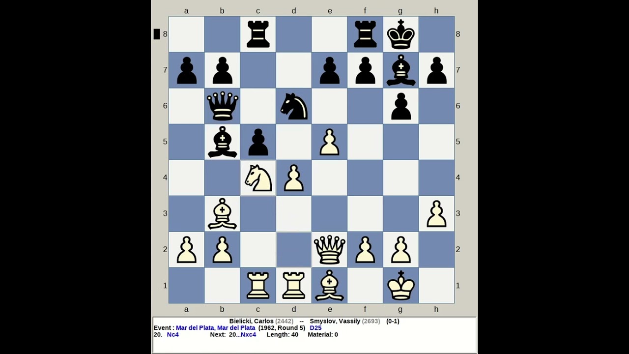 Bielicki, Carlos vs Smyslov, Vassily | Mar del Plata Chess 1962, Argentina