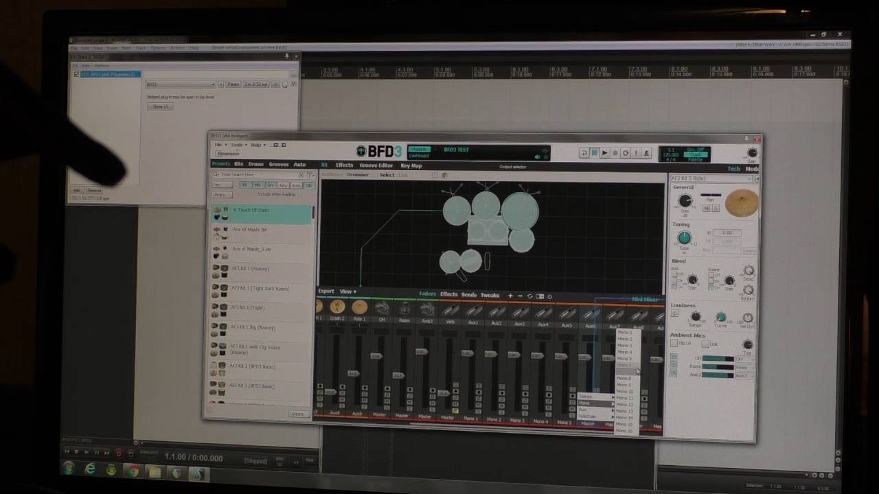BFD3Reaper (BFD 3 and Reaper, Individual kit piece track recording.)