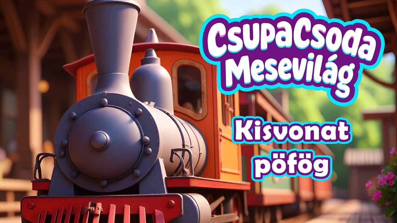 Kisvonat pöfög 🚂 | Vidám gyerekdal vonatokról | Hegyen-völgyön át | Gyerekdal magyarul