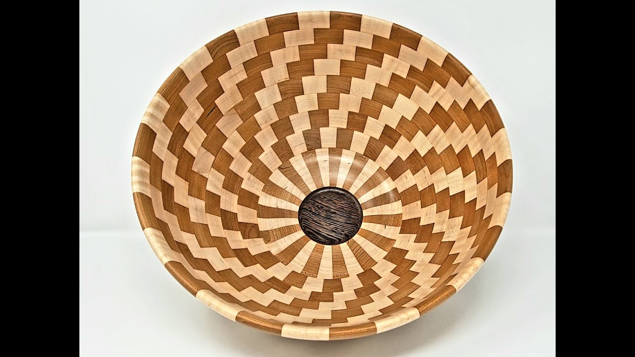 Woodturning a Large Cherry & Maple Spiral Bowl