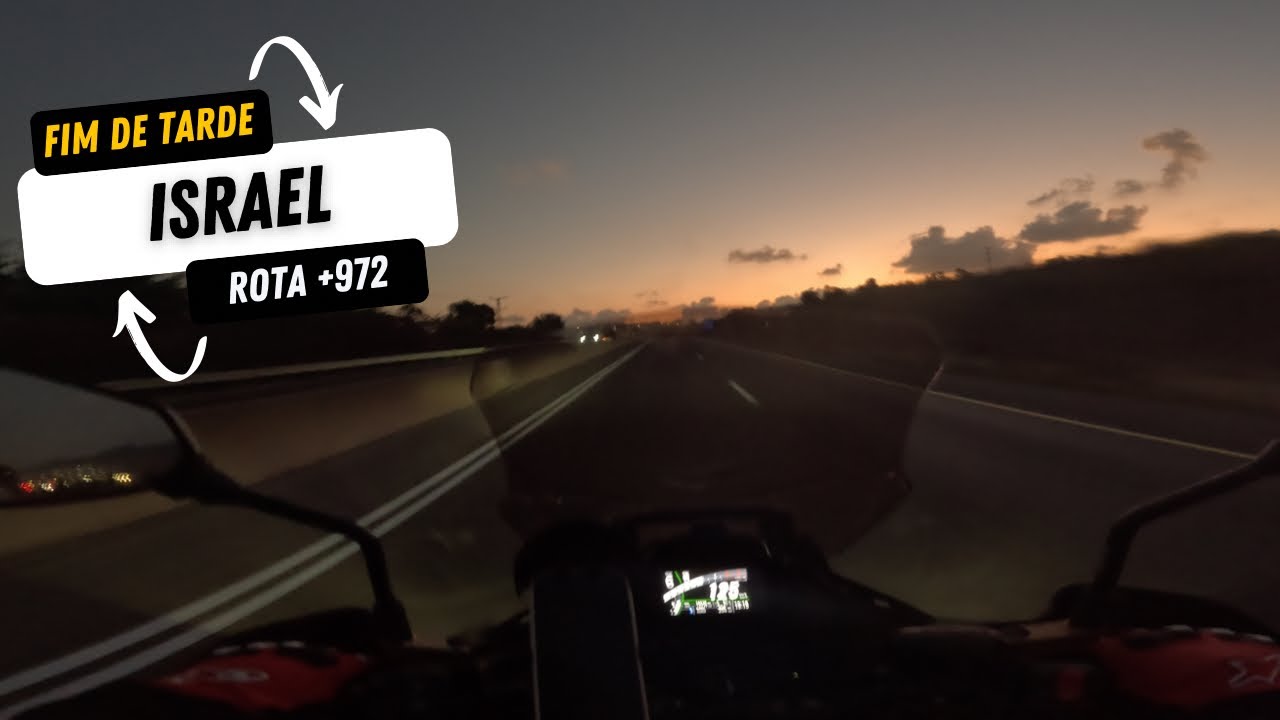 De moto no fim de tarde em Israel
