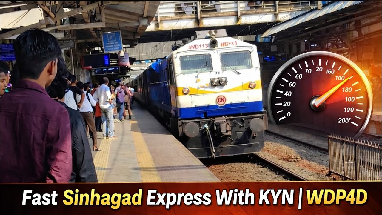 Thane-Dadar Non-stop Feel | Sinhagad Express With KYN |  WDP4D