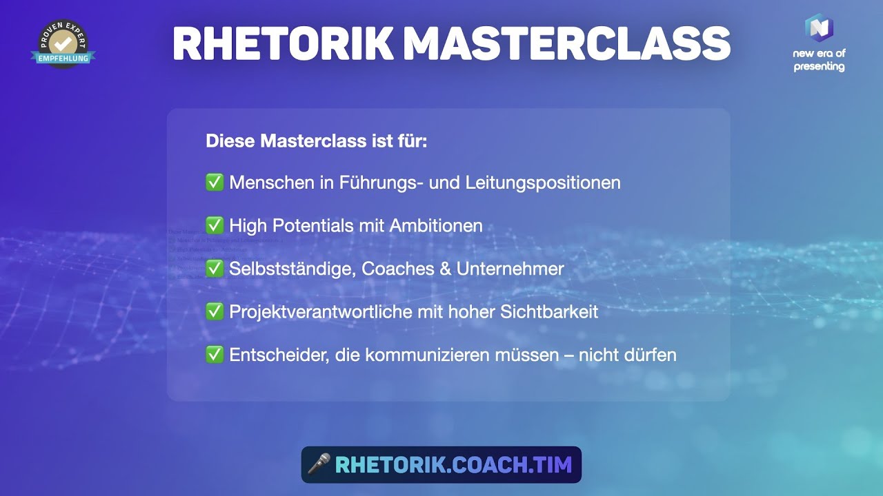 F&uuml;r wen ist die Rhetorik Masterclass gemacht? &ndash; Zielgruppe & Nutzen im &Uuml;berblick