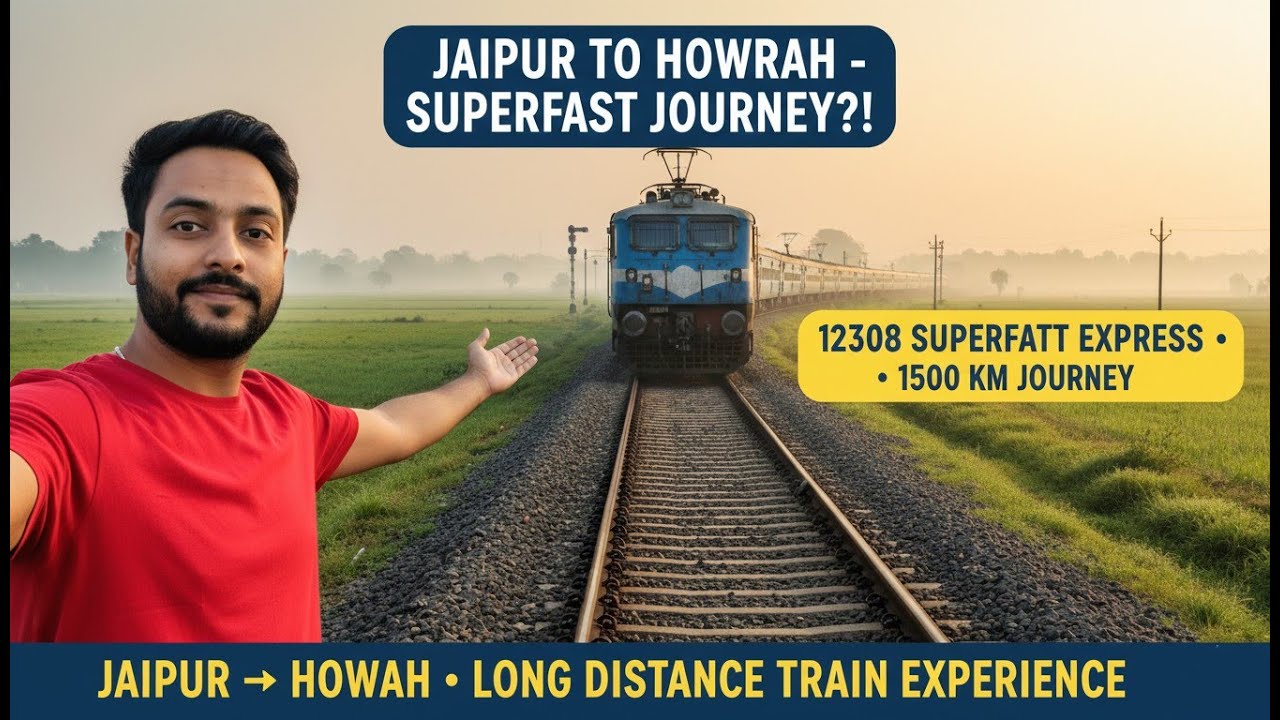 Jaipur to Howrah 🚆 Train 12308 Superfast Journey | Stunning Scenery & Comfort | Indian Railways