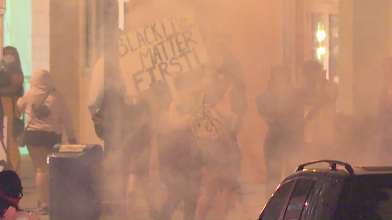 UNEDITED LIVE VIDEO: VBPD deploy tear gas; line the streets in riot gear.