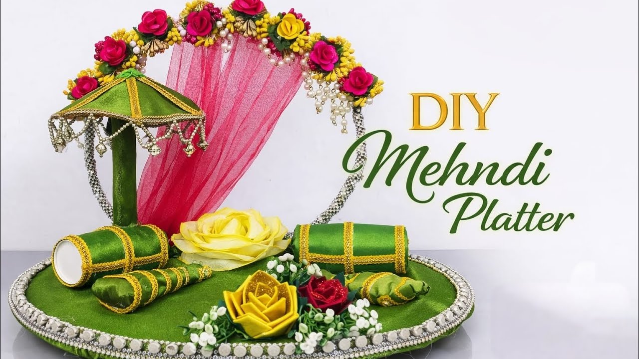 Latest Mehndi Platter Decoration at Home | Easy DIY Mehndi Thaali Design 2026