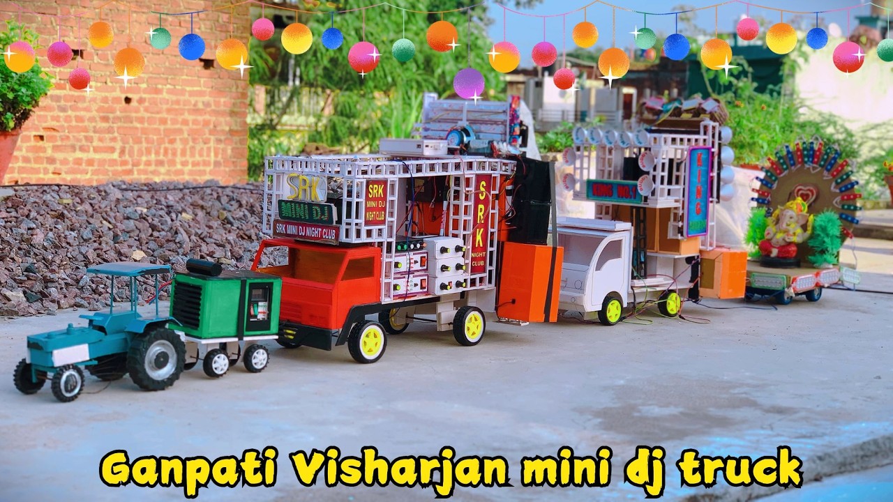 DIY Mini Dj Ganesh Visharjan big truck loading | New Amazing Mini Dj Ganpati decoration dj ideas