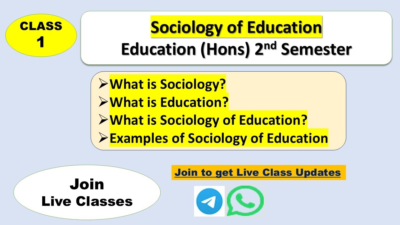 Part-1: Sociology of Education