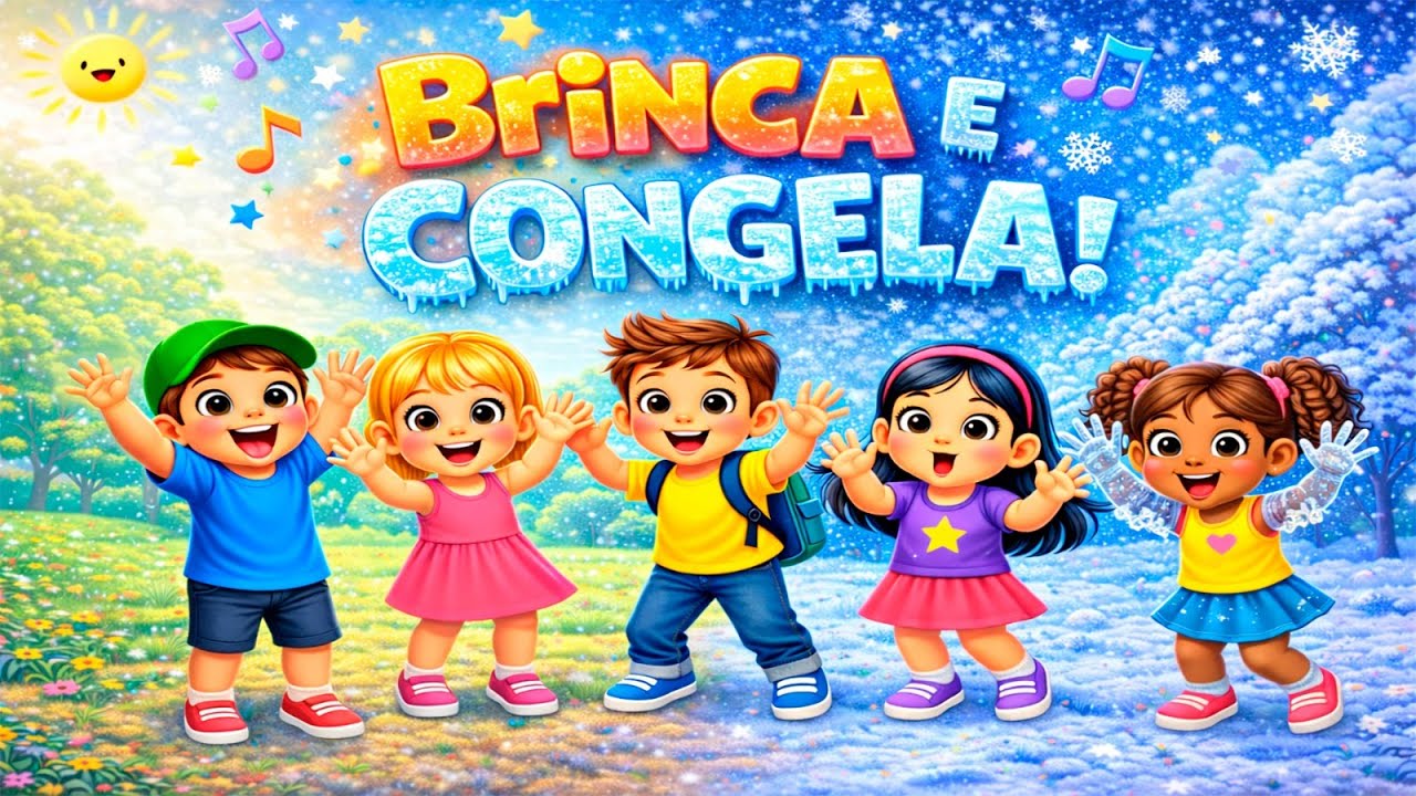 Brinca e Congela | Música Infantil Divertida | Dança da Estátua para Crianças