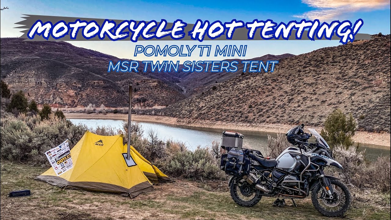 HOT TENT MOTORCYCLE CAMP | Adventure Bike R1200GS - Pomoly T1 Mini Tent Stove - MSR Twin Sisters