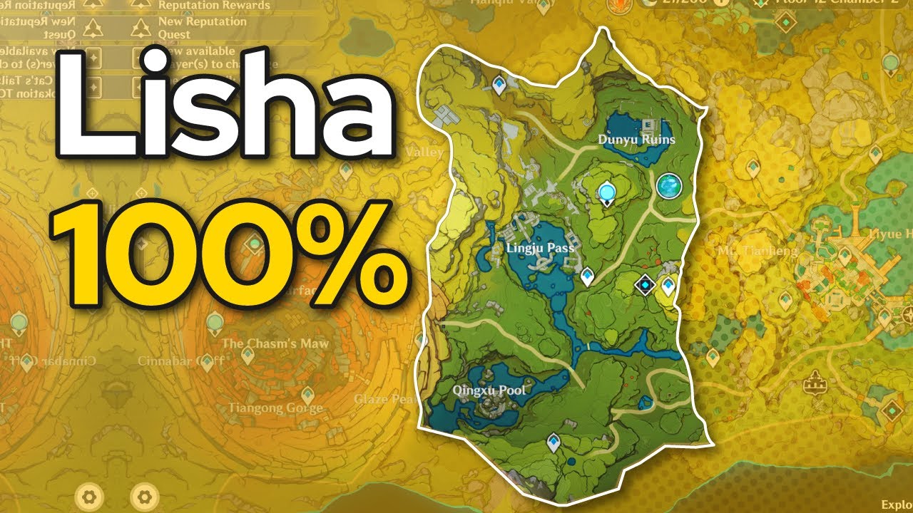 Lisha 100% exploration guide + Nameless Treasure Guide