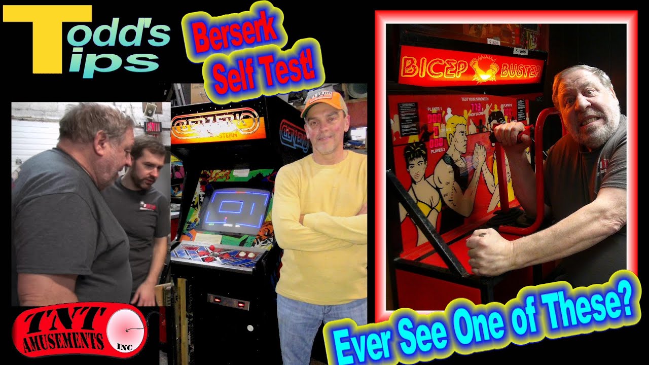#1750 Stern BERSERK/FRENZY clever built-in SELF TEST & Unique BICEP BUSTER Machine - TNT Amusements
