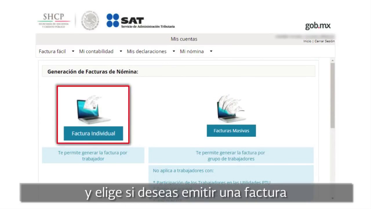 N&oacute;mina versi&oacute;n 3 3  a trav&eacute;s de Mis cuentas Generaci&oacute;n de factura electr&oacute;nica