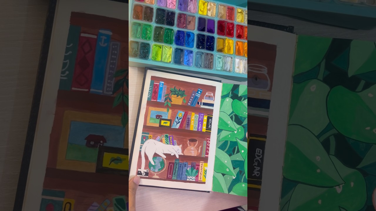 Art Journal flip through 🌿🌿 #artjournal #gouache