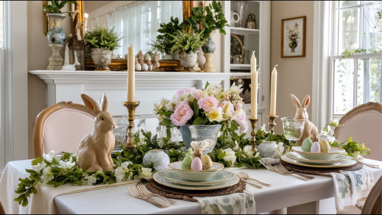 Pastel Easter Decorations & Vintage Bunny Decor | Shabby Chic Home Inspiration