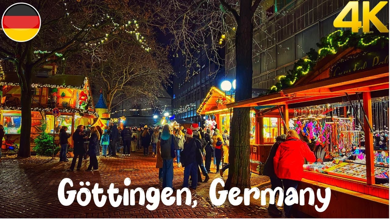 Göttingen, Germany, Christmas Market Walking tour 4K