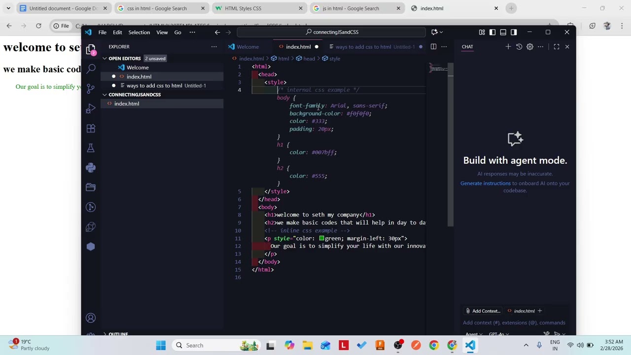 ADDING CSS TO HTML