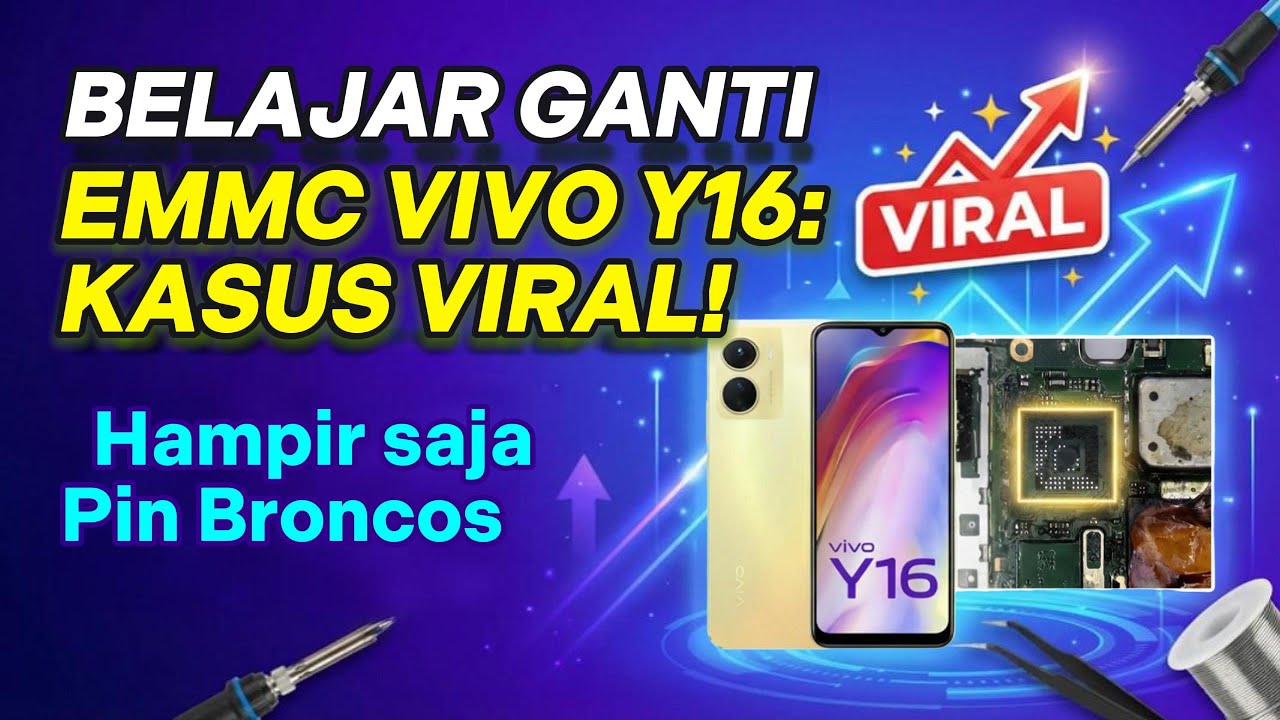 belajar ganti emmc vivo y16 untuk pemula lepas pasang dan bersihkan lem emmc