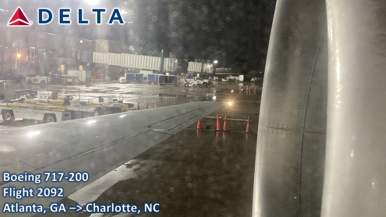 (HD/60) Delta Airlines flight 2092 from Atlanta to Charlotte.