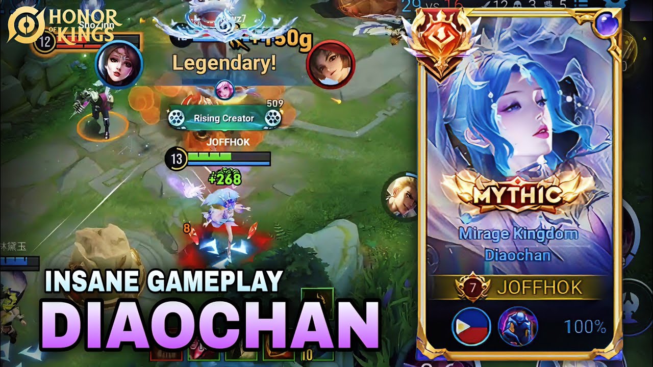Легендарный геймплей игрока средней линии Diaochan — Honor Of Kings