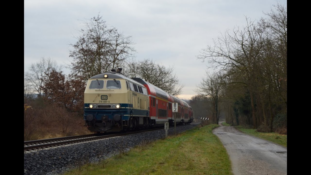 Doppelstockwagen bei der Westfrankenbahn: 218 460, 218 496 und BR 628 unterwegs auf der Maintalbahn