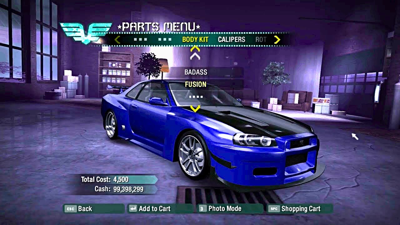 Nissan Skyline R34 GT-R Tuning NFS Carbon Extended Customization