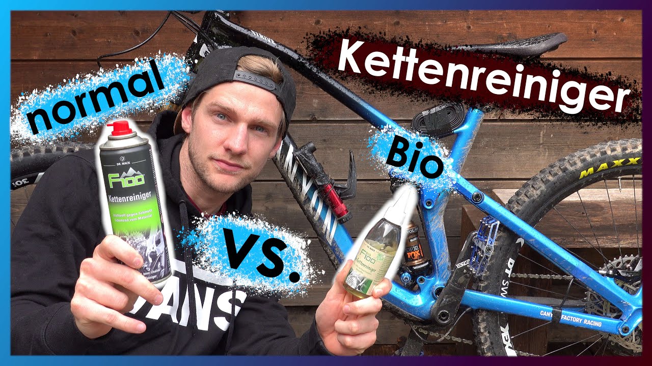 Saubere MTB Kette mit Bio-Kettenreiniger (vs. normaler Kettenreiniger)