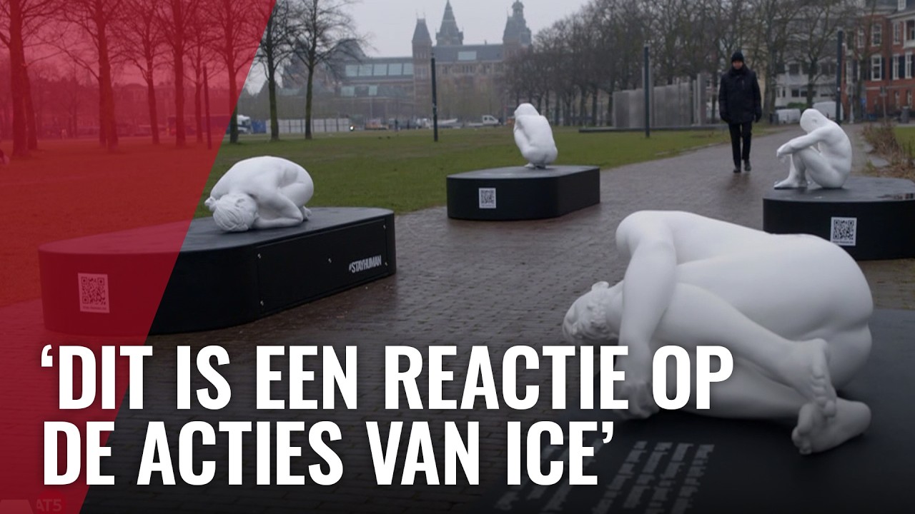 Protestkunstwerk tegenover het Amerikaanse consulaat