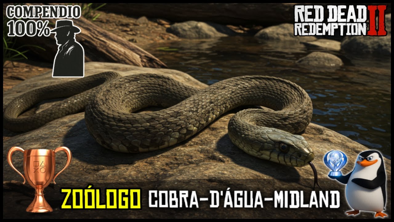 Red Dead Redemption 2: Cobra D'&Aacute;gua Midland + Comp&ecirc;ndio 100% | Trof&eacute;u Zo&oacute;logo