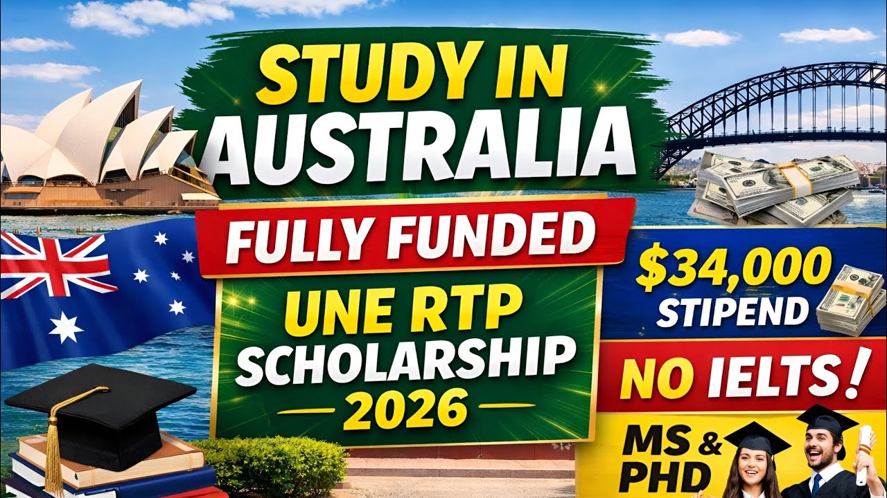 How to Apply University of New England RTP Scholarships Australia🇦🇺2026-27 | MS & PhD 