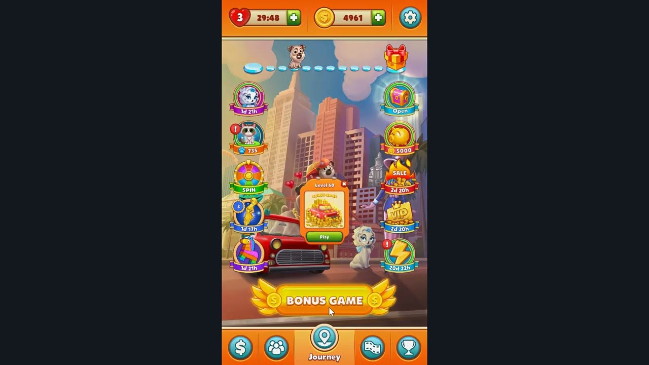 Super Pug Story Match 3 puzzle Level 60 - No Boosters Gameplay