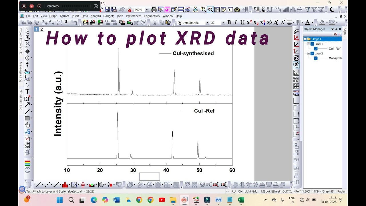 How to plot XRD DATA in tamil   #xrd  #originsoftware #origin2025 #researcheverything #research