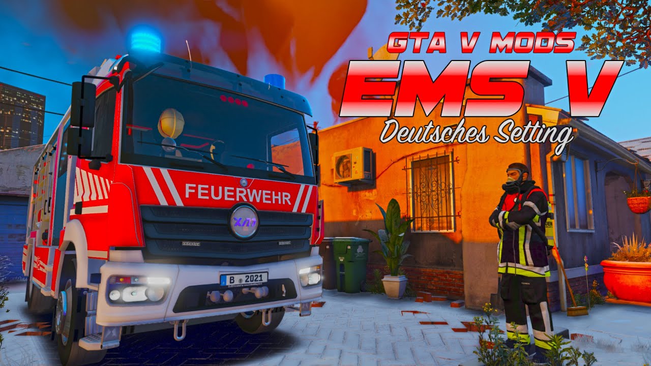 GTA V: EMS-MODS ➤ #17: Verkehrsunfall u. Großbrand als FEUERWEHR! [4K|Deutsch]