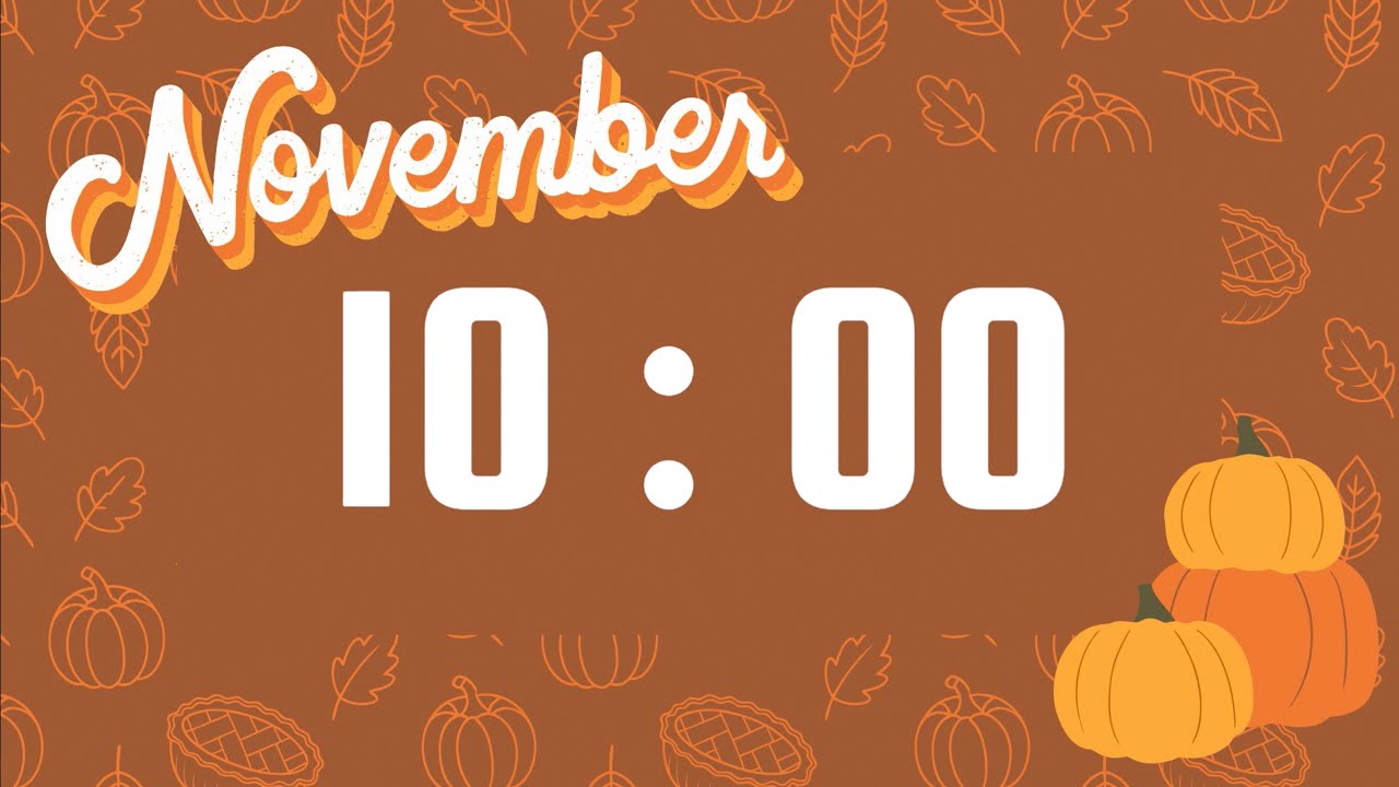 10 Minute Timer | With Acoustic Guitar Music & Alarm Bell | Fall November Theme 🧡