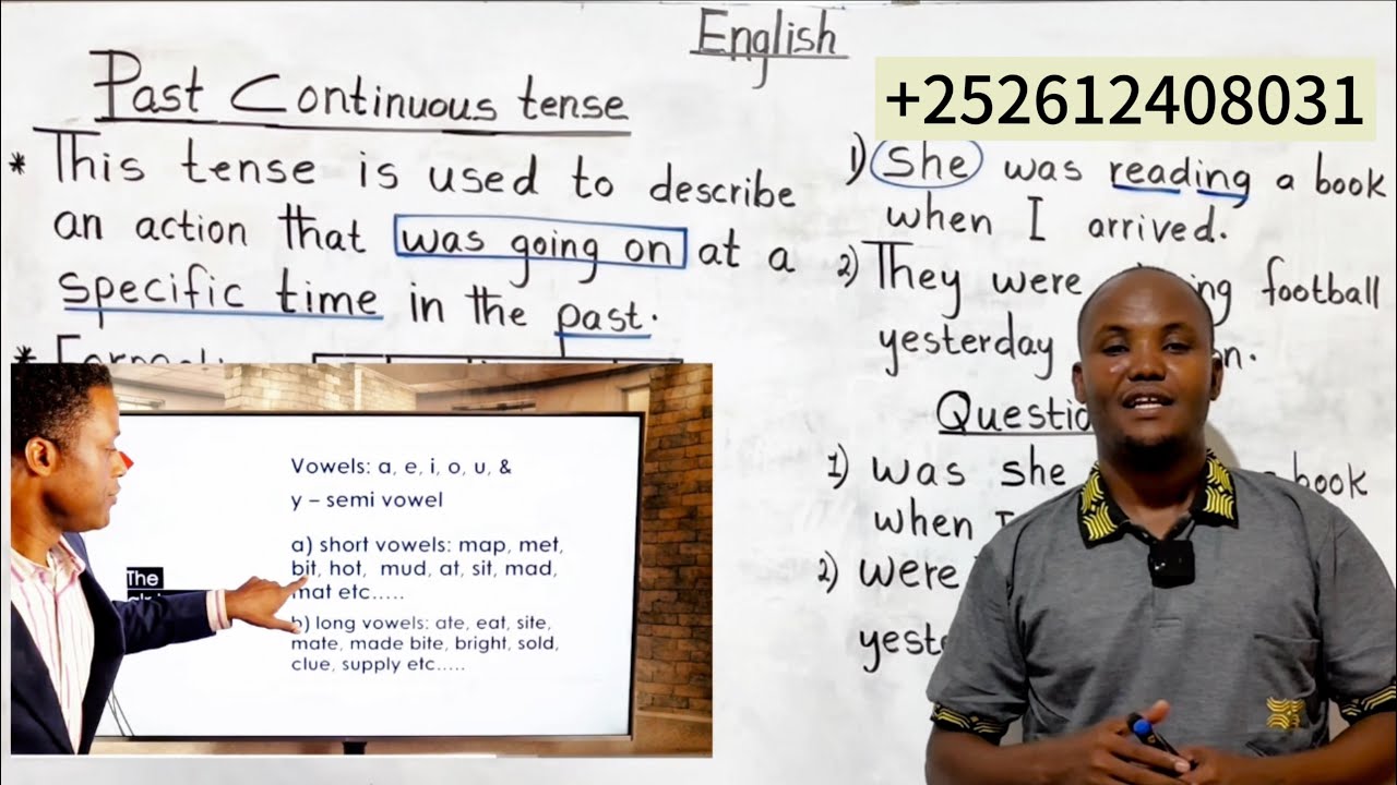 Past continuous tense: (Barashada English ka) CASHARKA 4aad