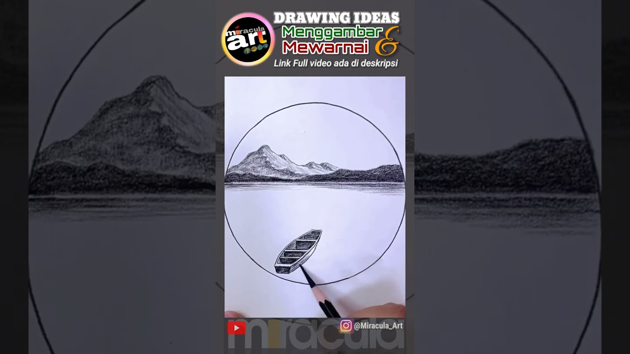 TEKNIK MENGGAMBAR PEMANDANGAN DENGAN PENSIL #shorts