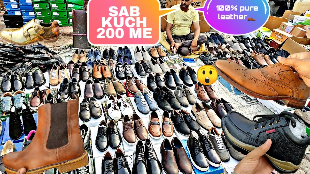 AGRA wholesale leather shoes 👞 market. only on MONDAY. just 200 don't skip😱. 100% pure leather shoes