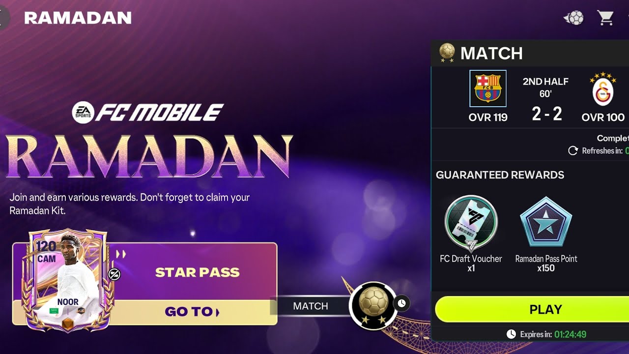 FC Barcelona vs. Galatasaray. Ramadan. FC Mobile 