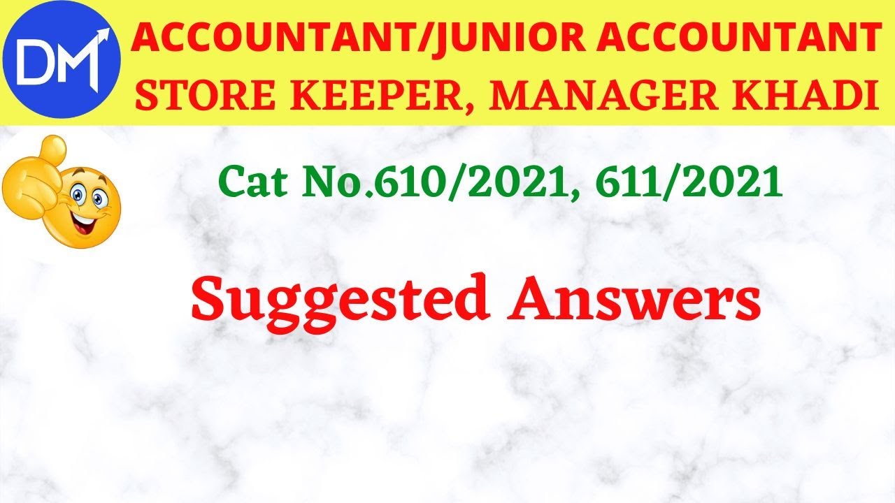 Juniror Accountant Exam Answer Key | September 25 | @DMconsultancy-dm4u